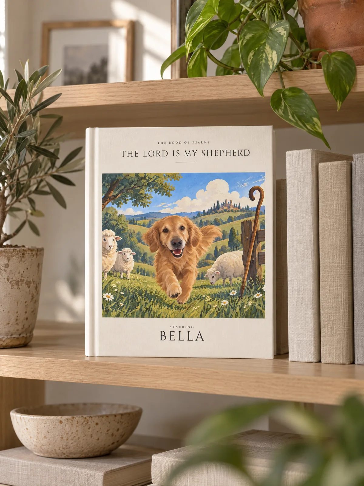 The Lord Is My Shepherd face-out on a bookshelf